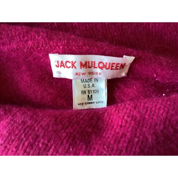 VTG 80s Fuchsia Lambswool Angora Sweater Dress - M, Holiday Soap Opera Glam, NWT - Picture 5 of 11